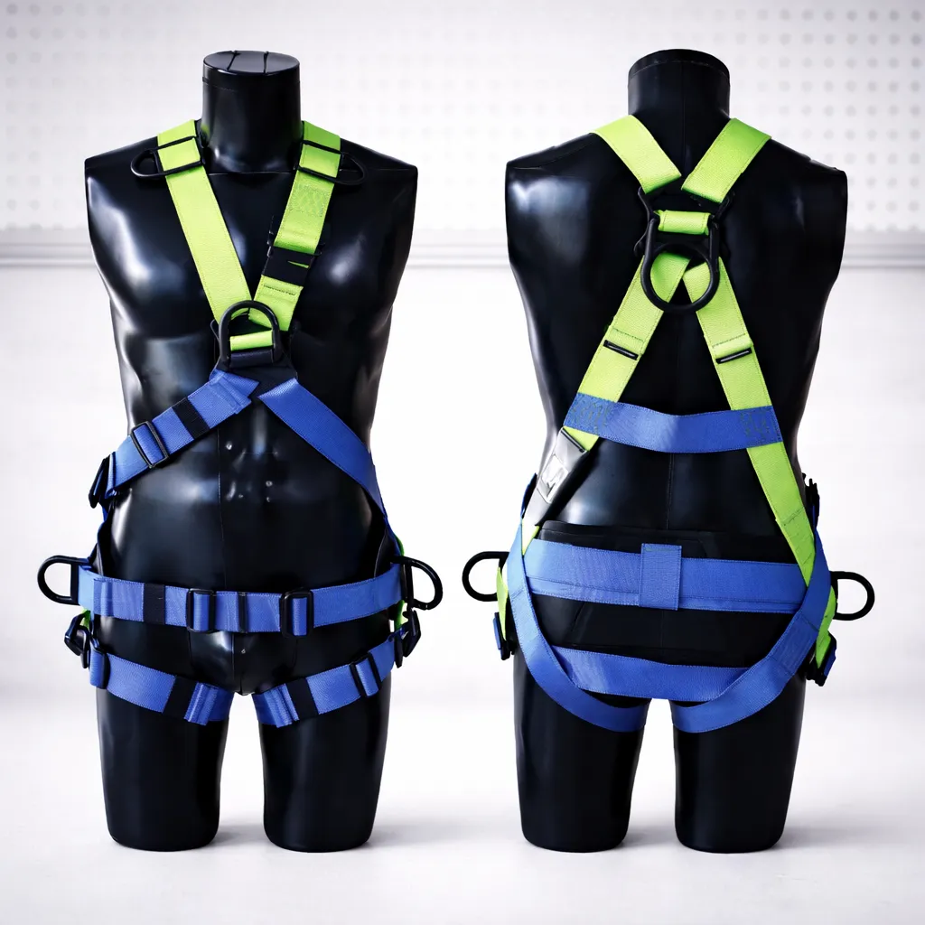 [167315] Arnés Dieléctrico en X reata cuatro argollas cinturón lumbar