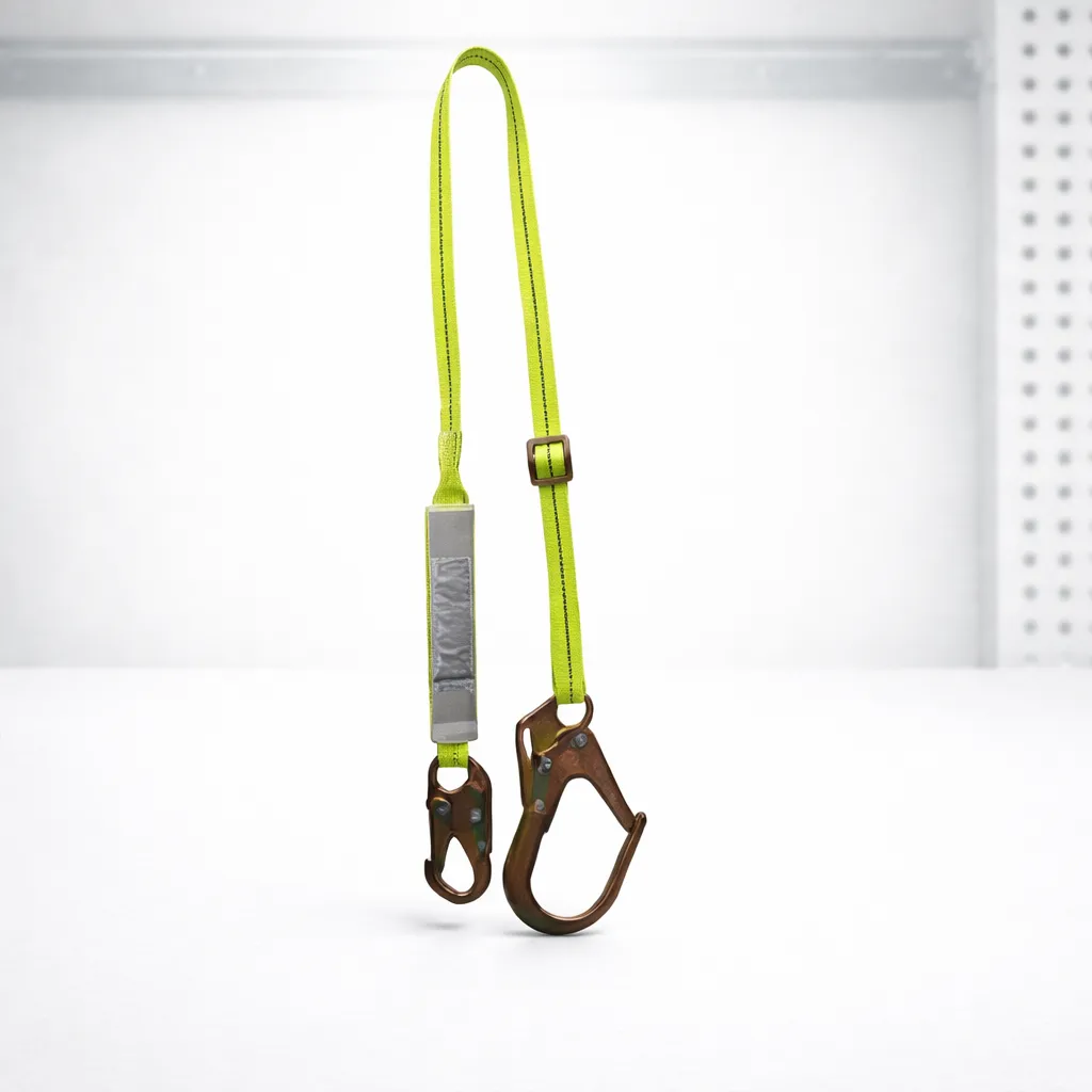 [167185] Eslinga Reata Graduable Amortiguador un Mosquetón Pequeño un Mosquetón Grande 1,80m